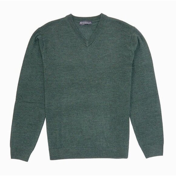 Hart Schaffner Marx 2XLT Extra Fine Merino Wool Pullover V-Neck Sweater Spruce - Picture 2 of 3